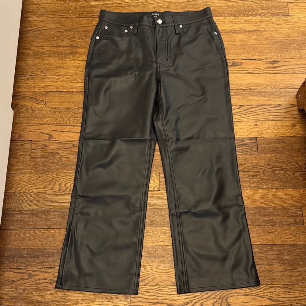 J Crew black “leather” pants